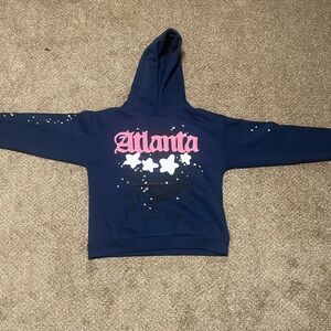 Stylish Navy Hoodie with Pink Graphic